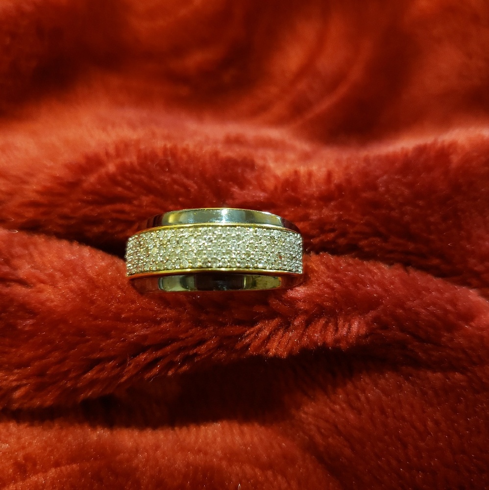 14K Gold ~ White & Yellow Gold Ring with Diamonds